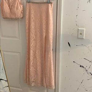 Long pink prom dress